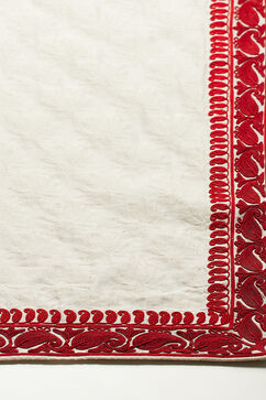 Rohit Bal Off White Chanderi Silk Solid Saree With Blouse image number 1