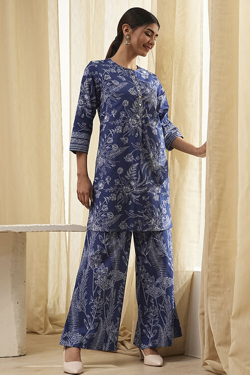 Indigo Pure Cotton Floral Co-ord Set image number 0