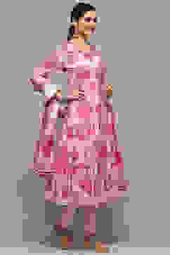 Pink Cotton Anarkali Suit Set image number 6