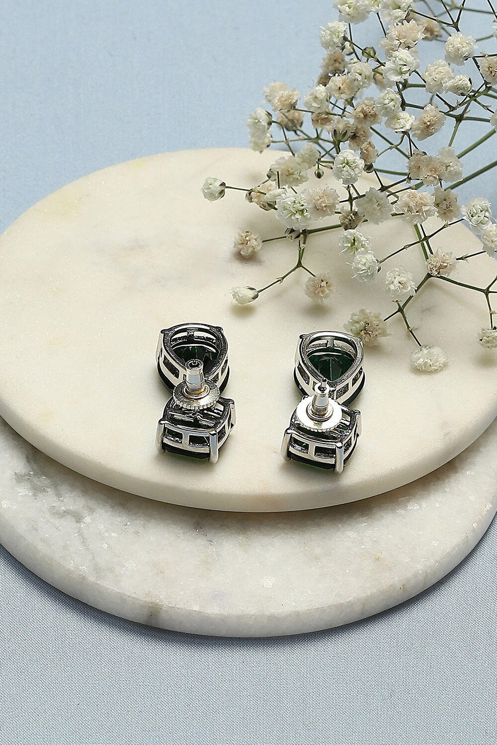 Green Brass Earrings image number 2