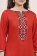 Blue Rayon Printed Straight Kurta image number 1