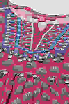 Blue & Rust Rayon Tiered Dress Printed Dress image number 1