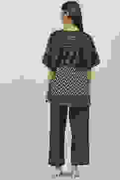 Navy Cotton Printed Kaftan Nightwear image number 4