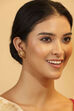 Pink Gold Plated Brass Stud Earrings image number 3