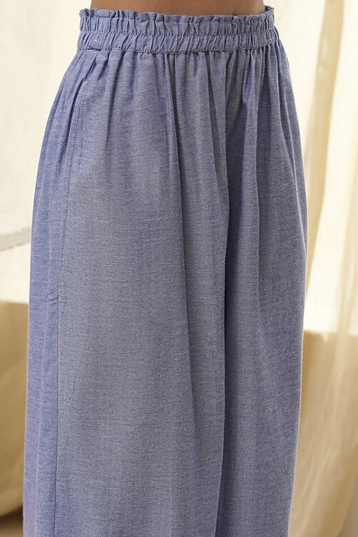 Dull Blue Cotton Straight Co-ord Set image number 2