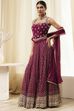 Burgundy Georgette Lehenga Set  image number 3