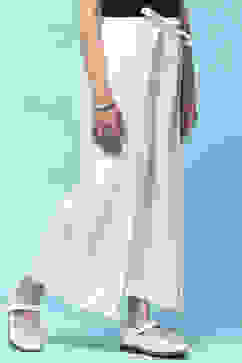 White Tencel Dobby Flared Pants image number 3