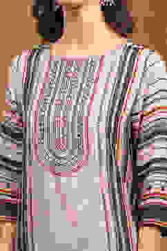 Beige Geometric Printed Straight Kurta image number 1