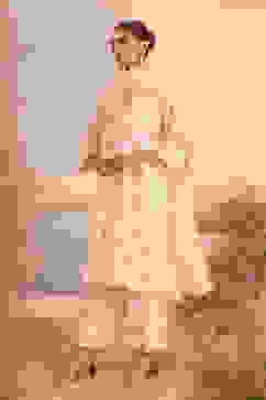 Off-White Chanderi Embroidered Straight Suit Set image number 3