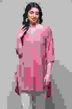 Pink Rayon Straight Kurti image number 5