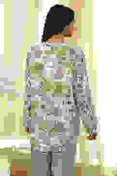 Pastel Green Floral Printed Short Kurta image number 3