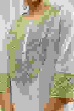 Off-White Embroidered Straight Suit Set image number 1