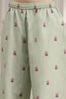 Sage Green Cotton Printed Straight Suit Set image number 2