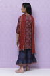 Rust Art Silk Girls Straight Kurta Sharara Suit Set image number 7