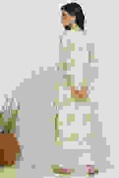 Gold Cotton Digital Print Unstitched Suit Set image number 5