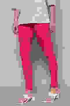 Fuschia Cotton Blend Solid Leggings image number 2