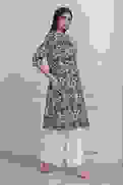 Blue Cotton Straight Kurta image number 4