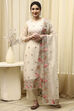 Beige Tissue Machine Embroidered Unstitched Suit Set image number 7