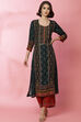 Rust LIVA Straight Printed Kurta image number 0