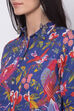 Blue Cotton Flared Fusion Wear Dress image number 1