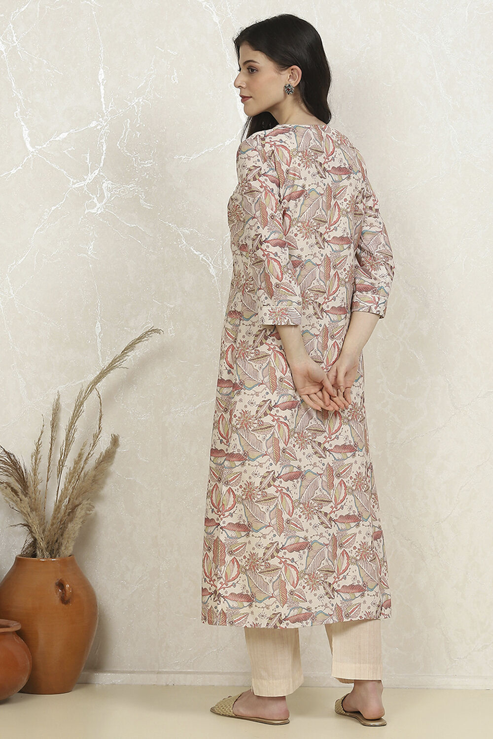 Military Green Cotton Unstitched Suit Set image number 5