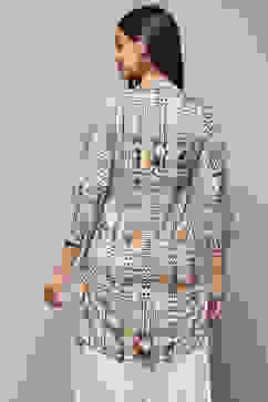 Brown Printed Straight Short Kurta image number 3