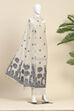 Blue Chanderi Printed Unstitched Suit Set image number 4