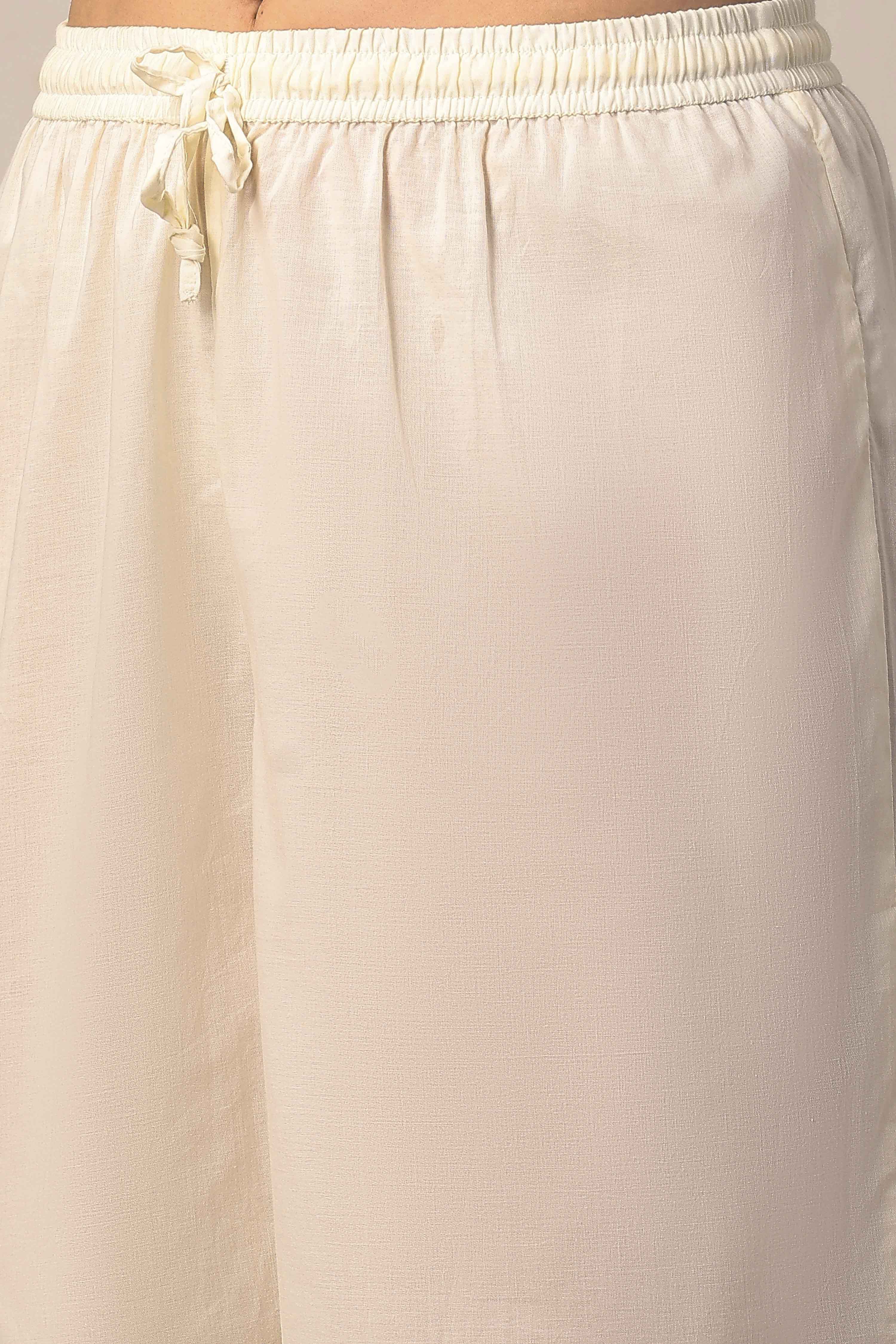 White Poly Chanderi Kalidar Suit Set image number 2