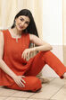 Orange Solid Straight Co-ord Set image number 0