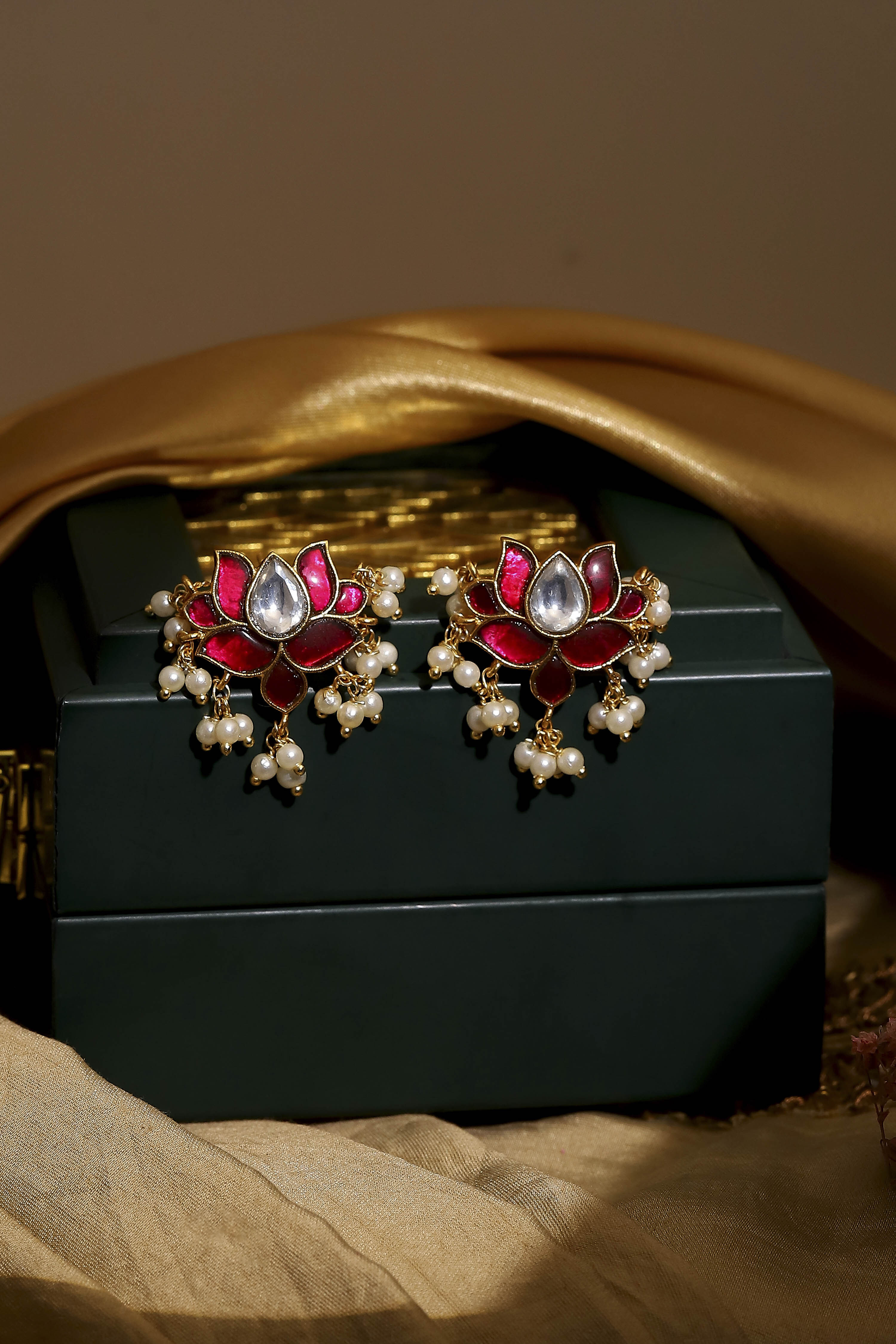 Dark Pink Brass Studs image number 0