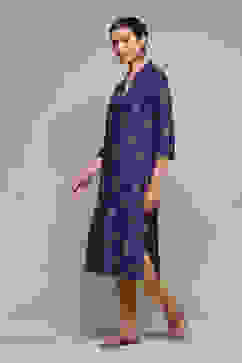 Pink & Purple LIVA Straight Printed Kurta image number 2