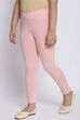 Peach Cotton Lycra Solid Leggings image number 0