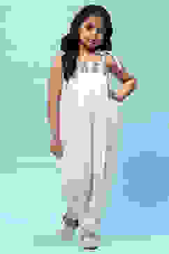 White Crochet Detail Strappy Dhoti Style Jumpsuit image number 0