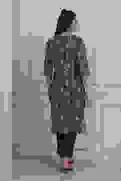 Blue Cotton Printed Straight Kurta image number 3