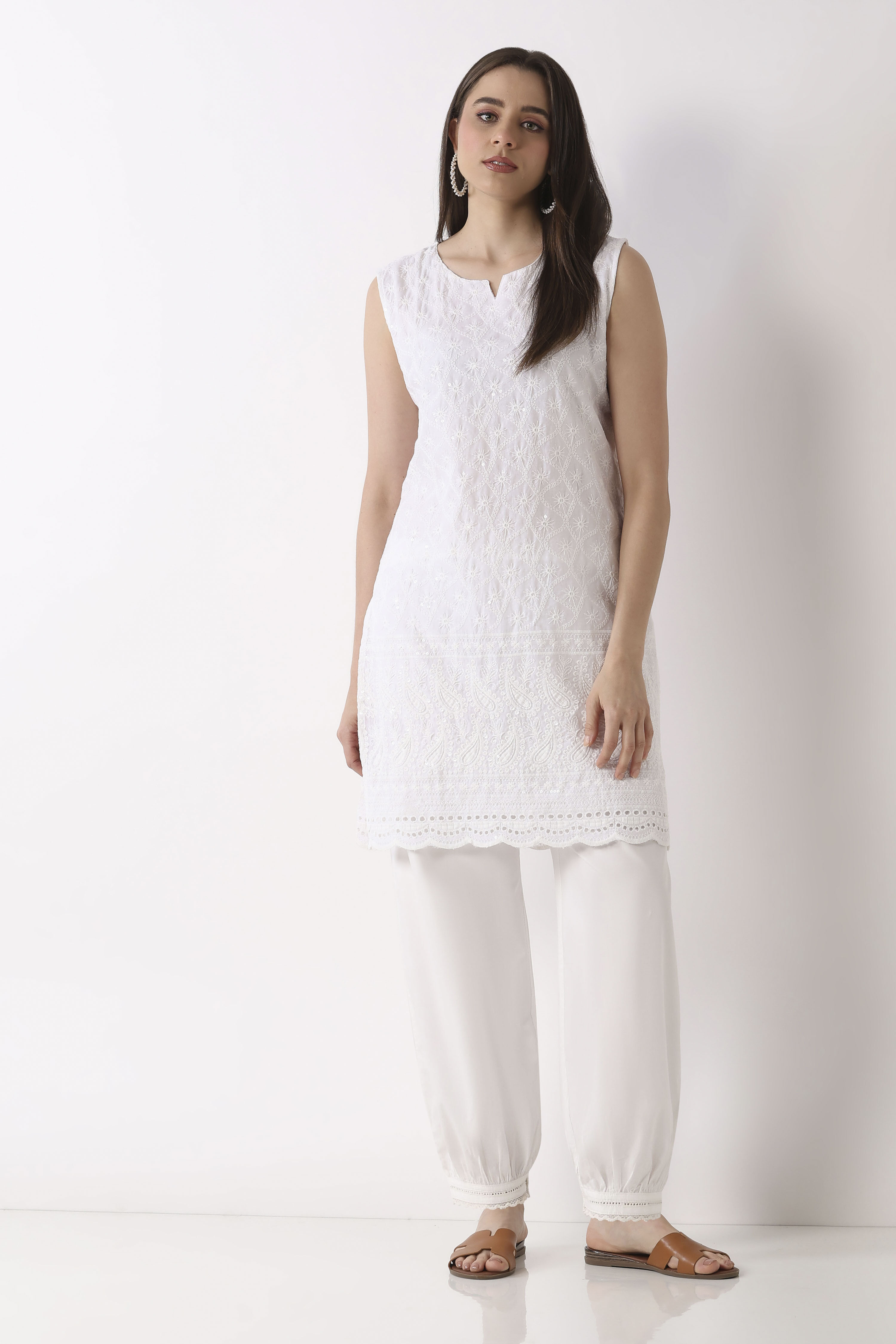 White Cotton Salwar image number 0