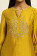 Yellow Embroidered Festive Straight Kurta image number 1