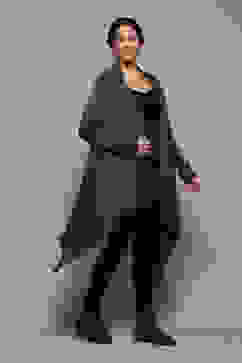 Teal Blue Acrylic Straight Yarndyed Sweater image number 2