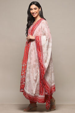 Coral Cotton Anarkali Suit Set image number 4