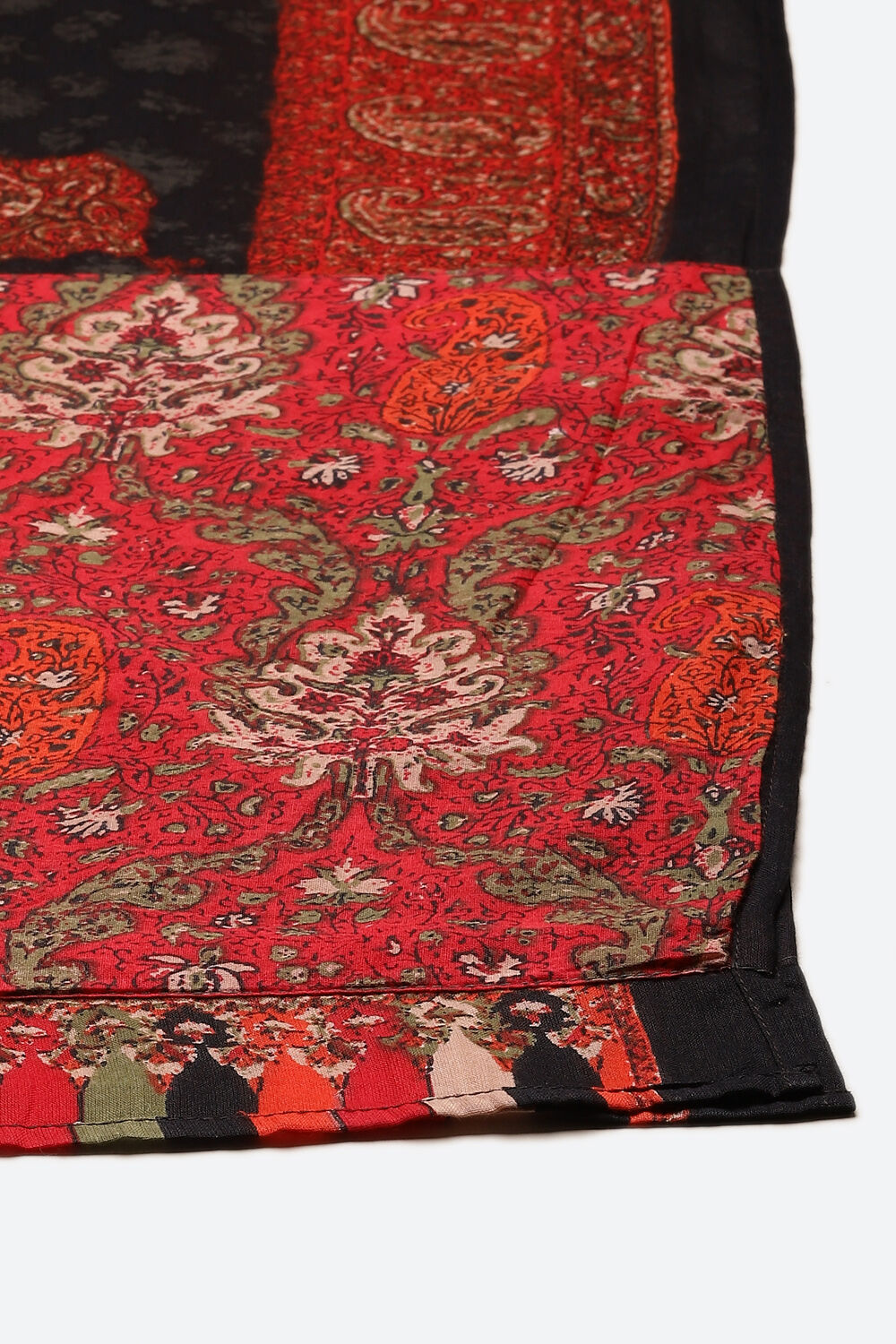 Black Cotton Anarkali Kurta Churidar Suit Set image number 2