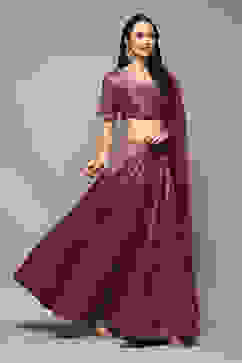 Meganta Poly Dupion Straight Kurta Lehenga Set image number 6