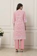 Pink & White Cotton Floral Printed Straight Suit Set image number 4