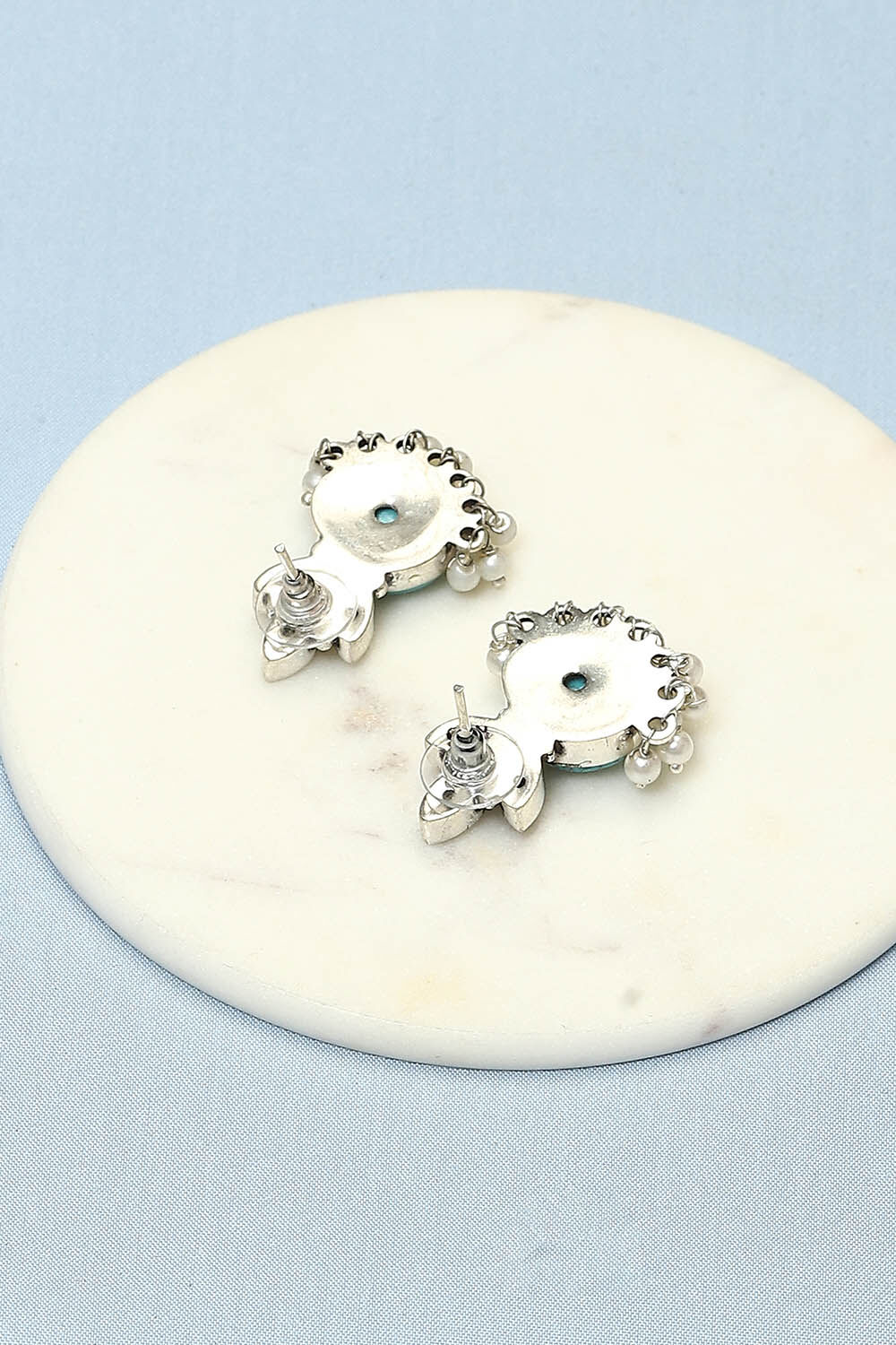 Turquoise Brass Earrings image number 2