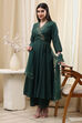 Dark Green Shantoon Printed Anarkali Suit Set image number 0