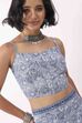 Blue Cotton Printed Straight Top image number 6