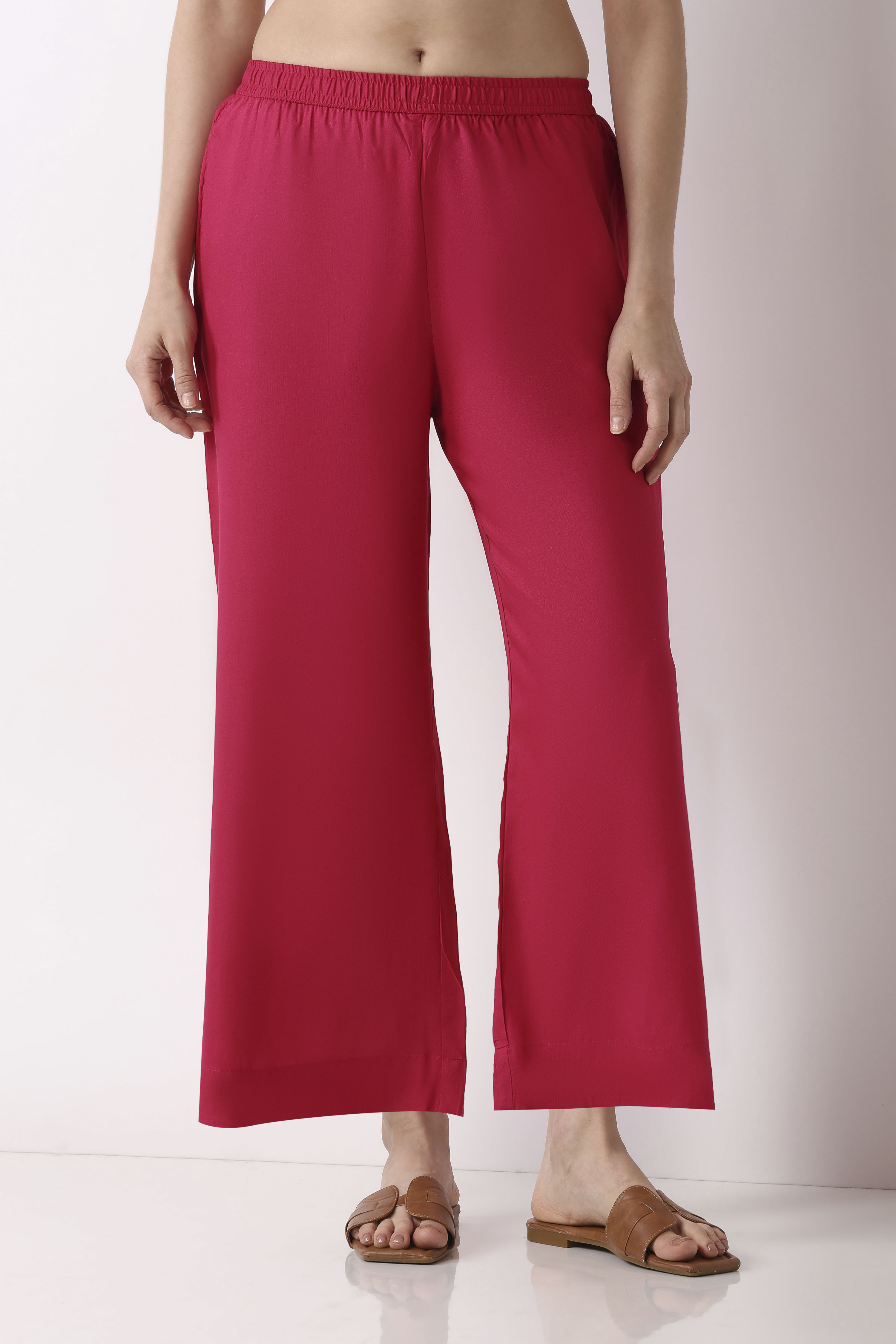 Fuschia Rayon Palazzo image number 4