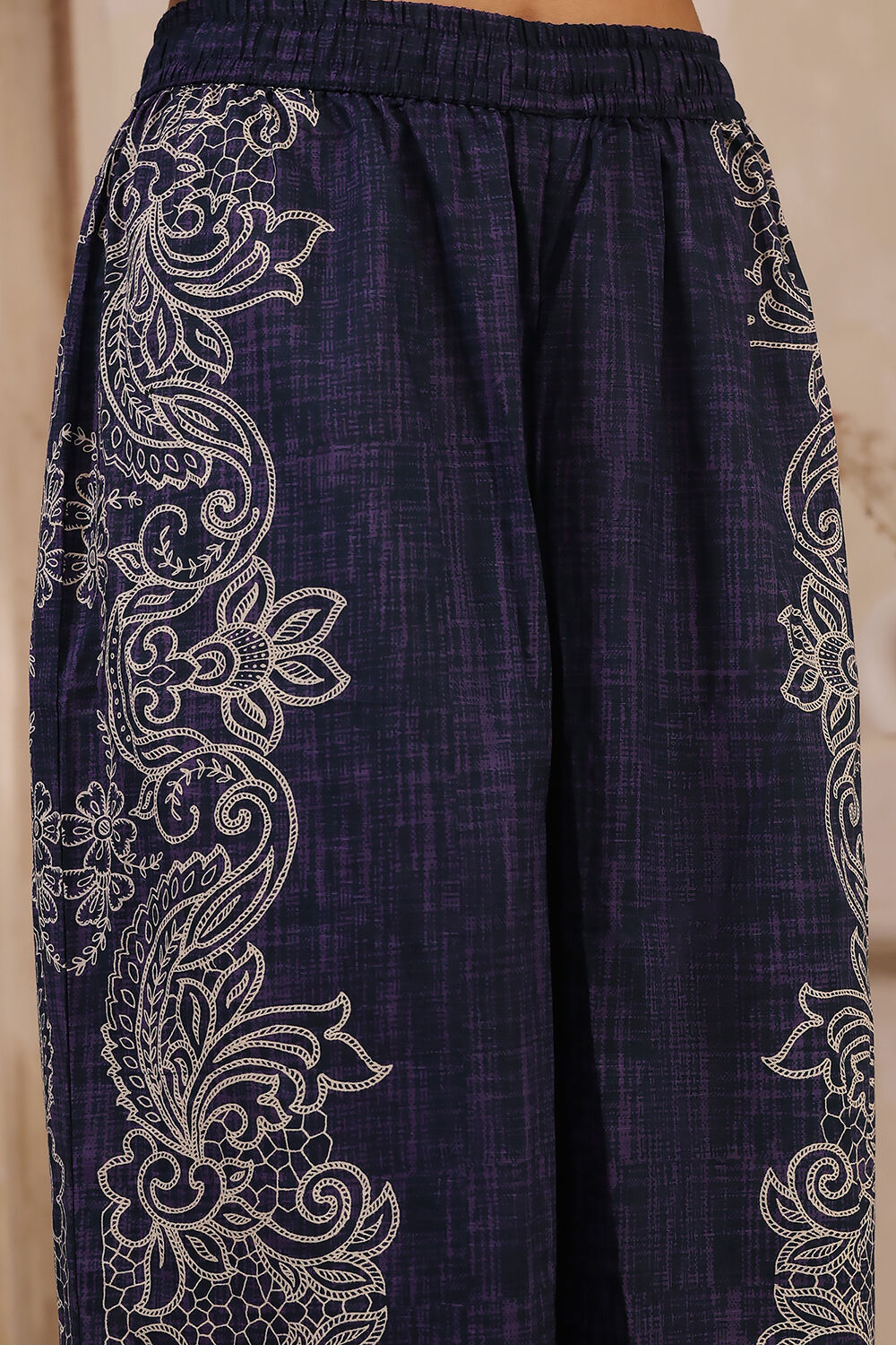 Blue Cotton Straight Printed Kurta Pants Set image number 2