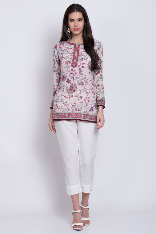 Yellow Art Silk Straight Printed Kurti image number 2