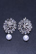 White Brass Crystal Earrings image number 0
