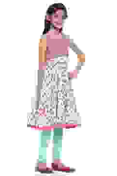 Coral And Turquoise Cotton Anarkali Suit image number 2