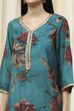 Blue Floral Printed Straight Kurta image number 1